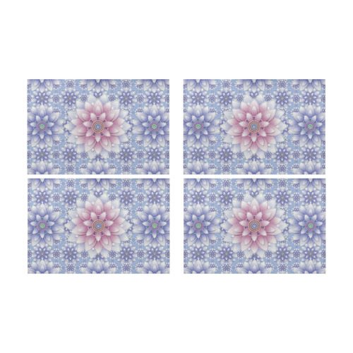 ornaments pink, blue, pattern Placemat 12’’ x 18’’ (Set of 4)