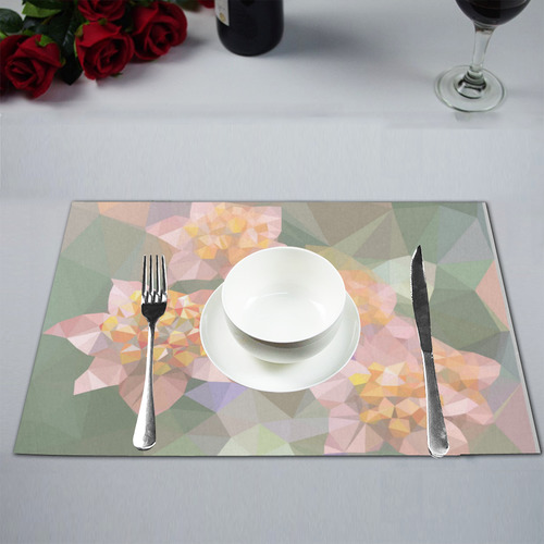 Low Poly Flowers Placemat 12’’ x 18’’ (Set of 4)