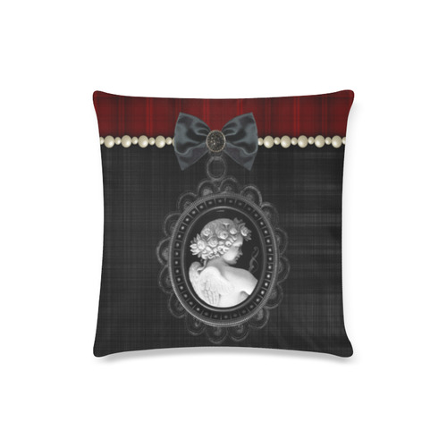 Black Angel Cameo Goth Custom Zippered Pillow Case 16"x16"(Twin Sides)