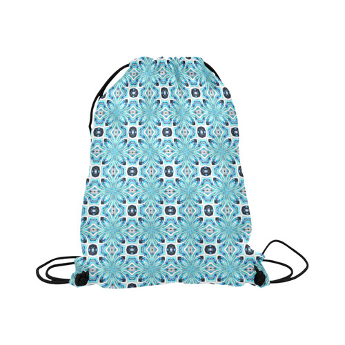 Blue Abstract Large Drawstring Bag Model 1604 (Twin Sides)  16.5"(W) * 19.3"(H)