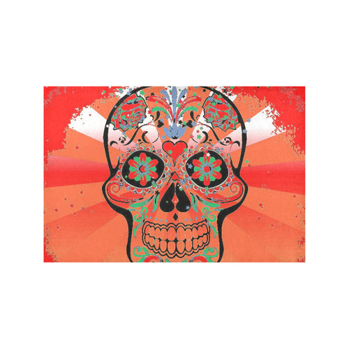 psychedelic Pop Skull 317I by JamColors Placemat 12’’ x 18’’ (Four Pieces)