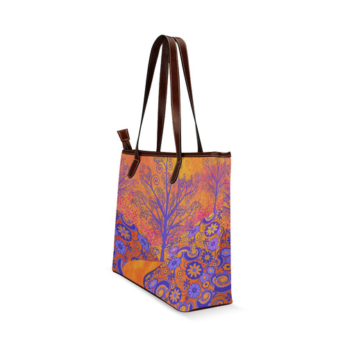 Sunset Park Flowers Colorful Print Bag by Juleez Shoulder Tote Bag (Model 1646)