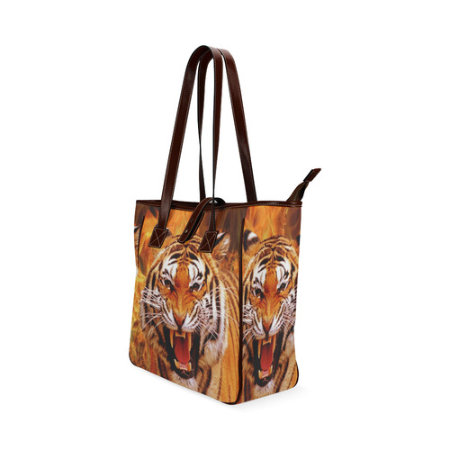 Tiger and Flame Classic Tote Bag (Model 1644)