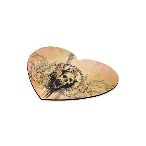 Amazing skull with wings Heart-shaped Mousepad