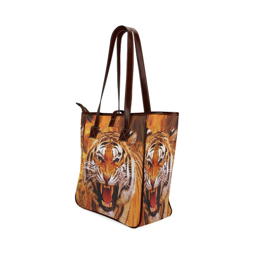 Tiger and Flame Classic Tote Bag (Model 1644)