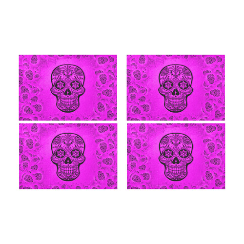 Skull20170264_by_JAMColors Placemat 12’’ x 18’’ (Four Pieces)