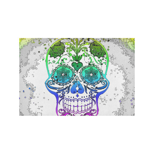 psychedelic Pop Skull 317E by JamColors Placemat 12’’ x 18’’ (Four Pieces)