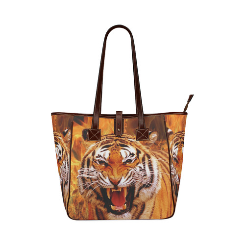 Tiger and Flame Classic Tote Bag (Model 1644)