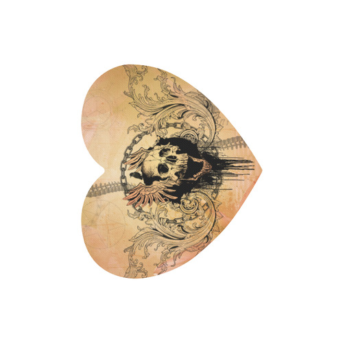 Amazing skull with wings Heart-shaped Mousepad