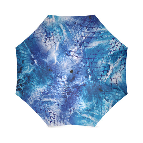 Ocean Nautical Blue Net Print Art Umbrella Foldable Umbrella (Model U01)