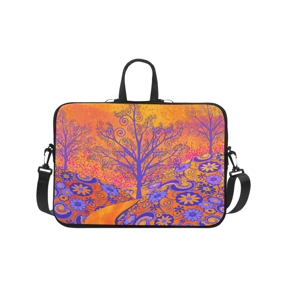 Sunset Park Flowers Colorful Print Laptop Case by Juleez Laptop