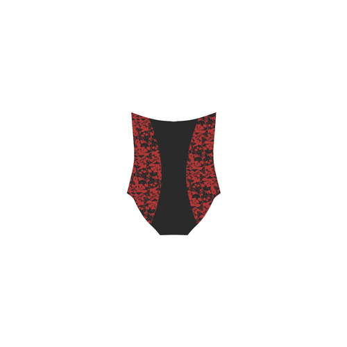 Red Skulls Cutout Goth Art Strap Swimsuit ( Model S05)