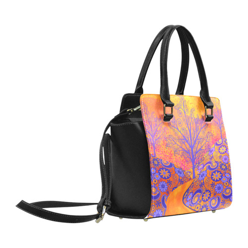 Sunset Park Colorful Tree Print by Juleez Classic Shoulder Handbag (Model 1653)