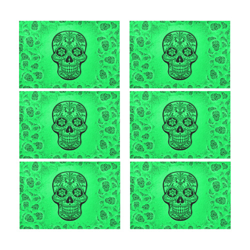Skull20170256_by_JAMColors Placemat 12’’ x 18’’ (Six Pieces)