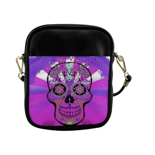 psychedelic Pop Skull 317J by JamColors Sling Bag (Model 1627)