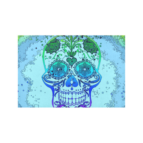 psychedelic Pop Skull 317D by JamColors Placemat 12’’ x 18’’ (Set of 4)