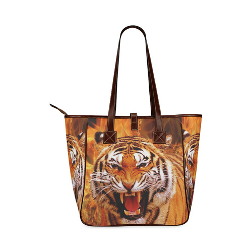 Tiger and Flame Classic Tote Bag (Model 1644)