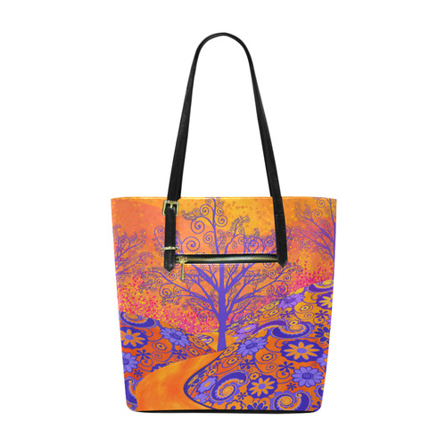 Sunset Park Flowers Colorful Print Handbag by Juleez Euramerican Tote Bag/Small (Model 1655)