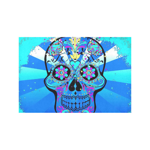 psychedelic Pop Skull 317B by JamColors Placemat 12’’ x 18’’ (Set of 2)