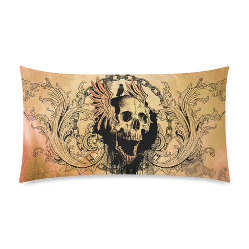 Amazing skull with wings Custom Rectangle Pillow Case 20"x36" (one side)