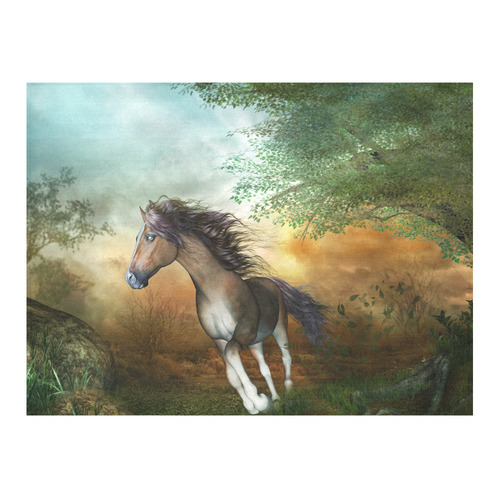 Wonderful running horse Cotton Linen Tablecloth 52"x 70"