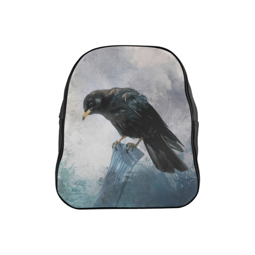 A beautiful painted black crow School Backpack (Model 1601)(Small)