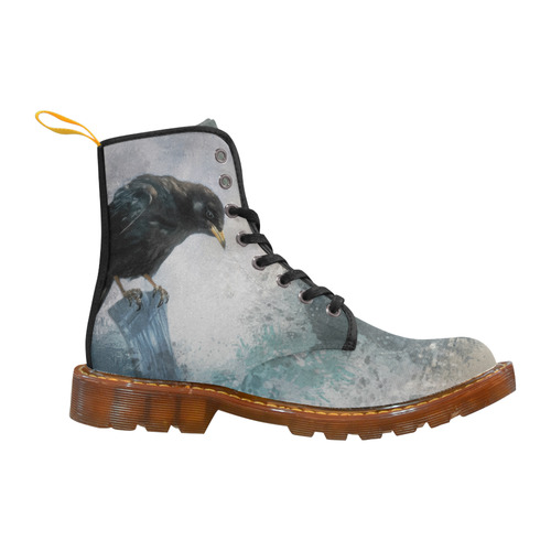 A beautiful painted black crow Martin Boots For Women Model 1203H