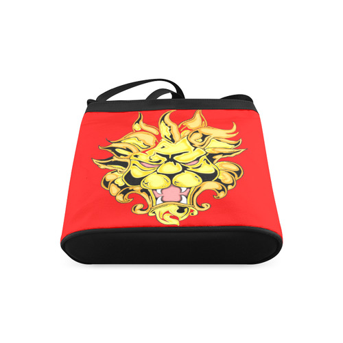 Golden Lion Red Crossbody Bags (Model 1613)