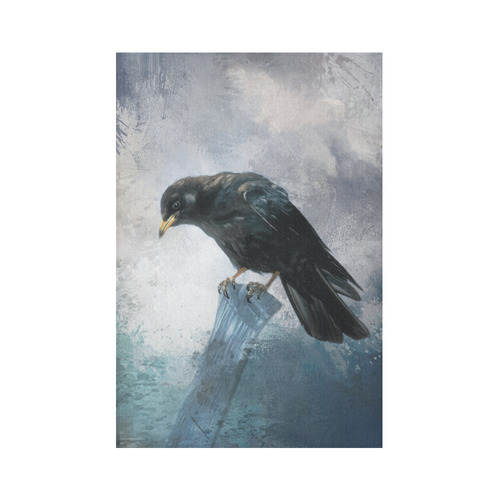 A beautiful painted black crow Cotton Linen Wall Tapestry 60"x 90"