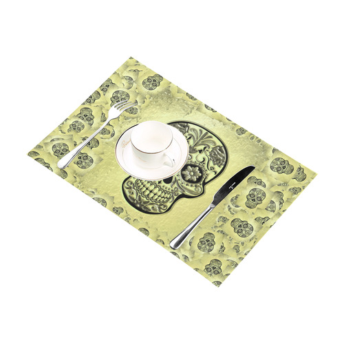 Skull20170234_by_JAMColors Placemat 12’’ x 18’’ (Set of 2)