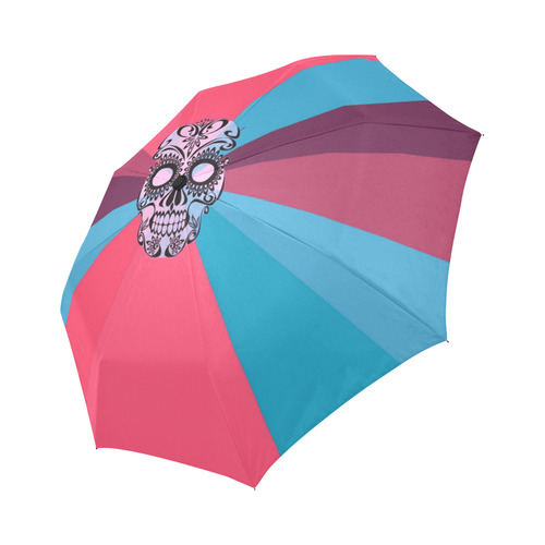 Pop Art Skull 02B by JamColors Auto-Foldable Umbrella (Model U04)