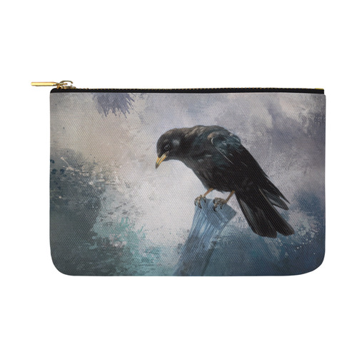 A beautiful painted black crow Carry-All Pouch 12.5''x8.5''