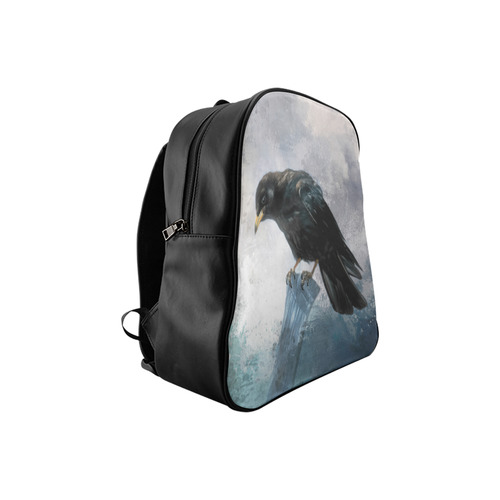 A beautiful painted black crow School Backpack (Model 1601)(Small)
