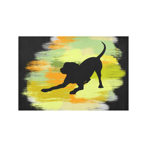 Dog Playing Please Painting Shape Placemat 12’’ x 18’’ (Set of 4)