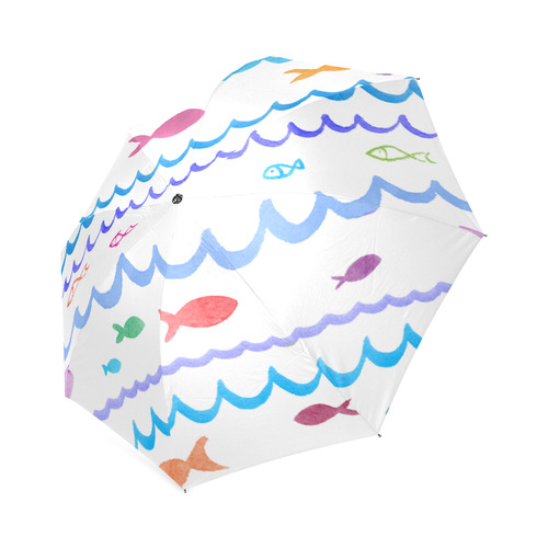 children nautical doodles Foldable Umbrella (Model U01)