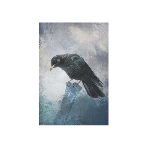 A beautiful painted black crow Cotton Linen Wall Tapestry 40"x 60"