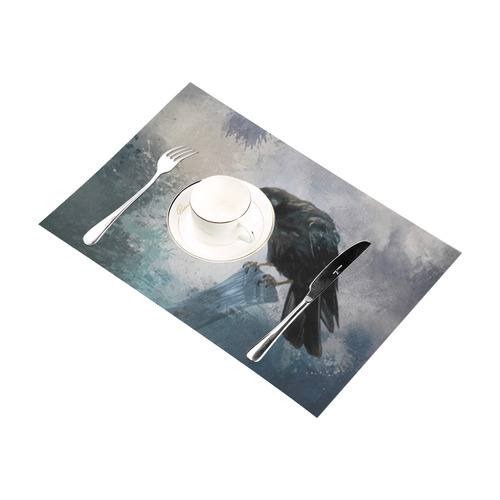 A beautiful painted black crow Placemat 12''x18''