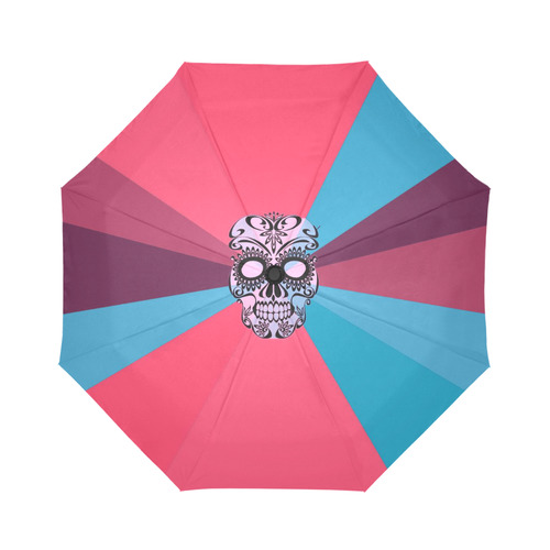 Pop Art Skull 02B by JamColors Auto-Foldable Umbrella (Model U04)