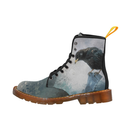 A beautiful painted black crow Martin Boots For Women Model 1203H