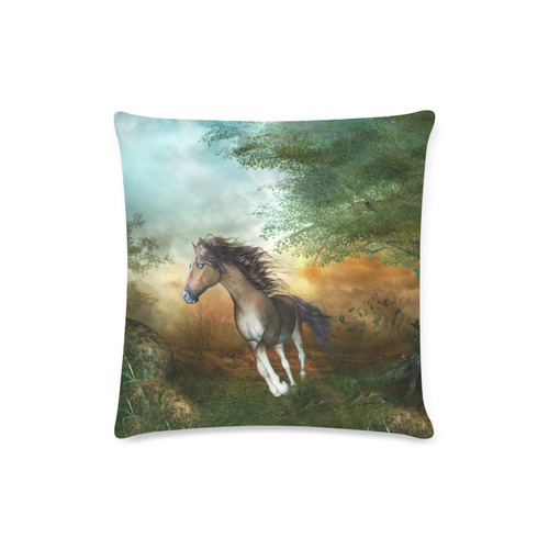 Wonderful running horse Custom Zippered Pillow Case 16"x16"(Twin Sides)
