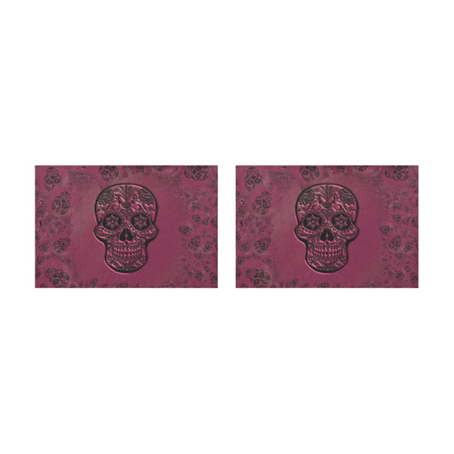 Skull20170230_by_JAMColors Placemat 12’’ x 18’’ (Two Pieces)