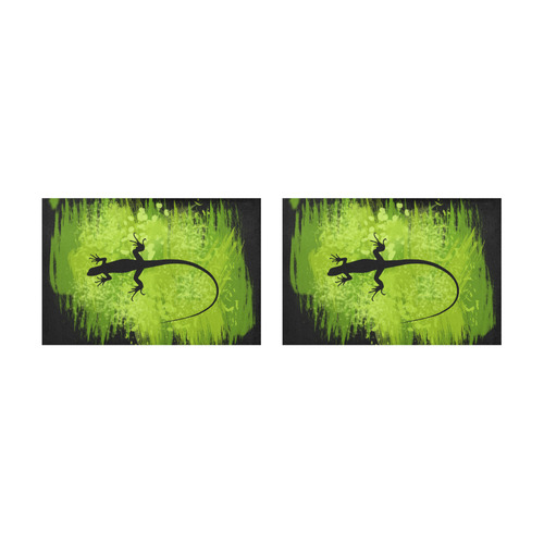 Green Lizard Shape Painting Placemat 12’’ x 18’’ (Set of 2)