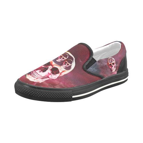 Funny Skulls Slip-on Canvas Shoes for Kid (Model 019)