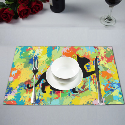 Lovely Cat Colorful Splash Complet Placemat 12’’ x 18’’ (Set of 4)