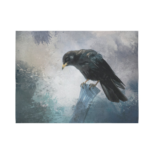 A beautiful painted black crow Cotton Linen Wall Tapestry 80"x 60"