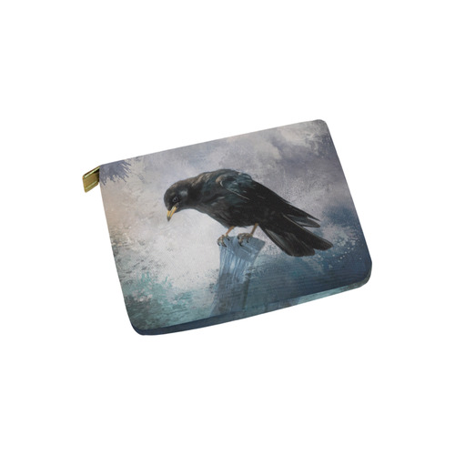 A beautiful painted black crow Carry-All Pouch 6''x5''