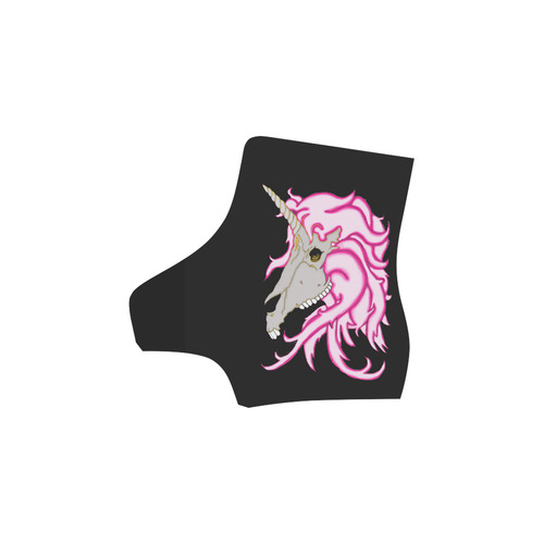 Pink Unicorn Skull Black Martin Boots For Women Model 1203H