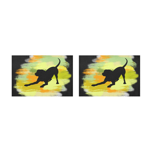 Dog Playing Please Painting Shape Placemat 12’’ x 18’’ (Set of 2)