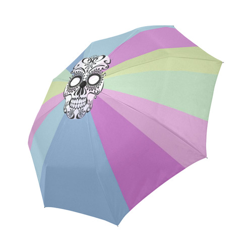 Pop Art Skull 02C by JamColors Auto-Foldable Umbrella (Model U04)
