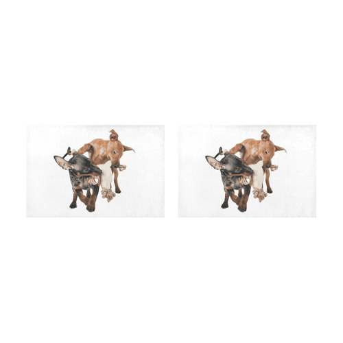 Two Playing Dogs Placemat 12’’ x 18’’ (Set of 2)